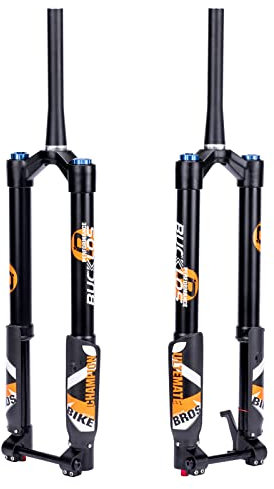 BUCKLOS 26/27.5/29 Zoll Elektro-Mountainbike-Luftfederung, umgekehrte Downhill-Gabel, Durchgangs-Boost, 15x110 mm, Reise-140/180 mm, gerade konische Scheibenbremse, Fahrrad vorne orks