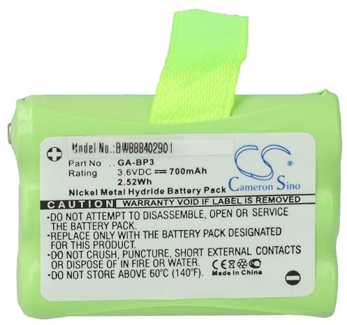 vhbw Battery Replacement for Cobra GA-BP3 for Radio, Walkie-Talkie (700 mAh, 3.6 V, NiMH)