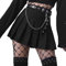 DINGJIUYAN Mini-Damenrucksack, Faltenrock, Harajuku-Röcke, Gothic, Grunge, Kawaii, Lolita-Rock, Metall, g, XXL