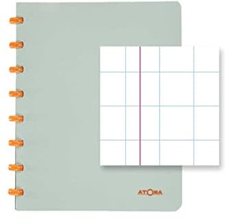 ATOMA Notizbuchsystem - Smooth - A5 - olive - Kariert 10 mm
