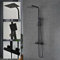 Plumbsys Black Thermostatic Shower Mixer Set Square Shower kit 10 inch Stainless steel Overhead shower Brass thermostatic valve