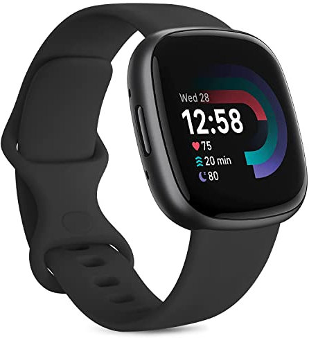 Vancle Armband kompatibel mit Fitbit Versa 4/Sense 2/Fitibit Versa 3/Sense für Frauen und Männer, verstellbares Ersatzarmband für Fitbit Versa 4/Sense 2/Versa 3/Sense, Schwarz S