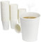 Vasos Desechables Café -100% Biodegradables, Reciclables - Vasos Cartón para Café, Agua, Apto Bebidas Calientes y Frias, Color Blanco, Vasos Papel para Fiesta (500 Vasos - 500 Paletinas, 200ml)