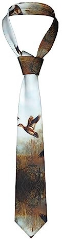 OPSREY Jagd Fliegen Wild Print Krawatte Krawatte Mode Kausale Klassische Dünne Krawatte Für Männer, Schwarz , Einheitsgröße