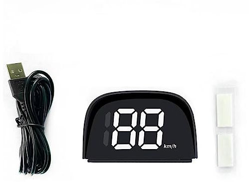 Shkalacar Digitaler Auto Tachometer, G P S Geschwindigkeitsmesser mit LCD Display, USB Plug and Play, Übergeschwindigkeitswarnung, Universal HUD Head Up Display für Bike Motorrad Auto(kilometers,Weiß)