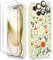 GVIEWIN Compatible with iPhone 15 Case 6.1 2023, with Screen Protectors+Camera Lens Protectors, Non-yellow Flower Clear TPU Slim Bumper Shockproof Anti-Scratch Protective Cover, Blooming Flowerets
