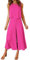 FANCYINN Combinaisons 2 pièces pour femmes - Chemise longue basique Pantalon taille haute Combinaisons Rouge rosé L