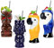 Morlinca Tiki Mugs - Tiki Mugs Lot de 4 - Verres Tiki en céramique Verres à Cocktail Tiki Bar Decor Tiki Cocktail Party - Soirées à thème Tiki - Fêtes d'halloween - Fête hawaïenne,A9