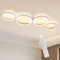 GBLY LED Deckenlampe Dimmbar Deckenleuchte: 4 Flammig Modern Wohnzimmerlampe 55W Ring Rund Weiß Schlafzimmerlampe mit Fernbedienung 88cm Design Bürolampe für Schlafzimmer Wohnzimmer Büro Küche