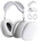 Ainiv Weiche Silikon Ohrpolster Schutz Abdeckungen + TPU Schutzhülle Hülle Cover Case + Kopfband Stirnband Headband Abdeckung für Apple AirPods Max Kopfhörer, Zubehör für Apple AirPods Max (Weiß)