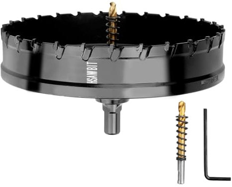 hsawbit TCT – Scie-cloche en carbure de tungstène pour métal dur, avec pointe en carbure de tungstène - avec foret pilote plaqué titane pour métal, acier inoxydable, fer, bois, aluminium, plastiques -