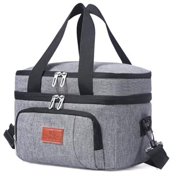 YDFYX Bolsa Térmica Porta Alimentos 10L, Bolsa Térmica, Nevera Portátil, Lunch Bag, Bolsa de Almuerzo,Neveras Playa,Neveritas Pequeñas Portatiles (Gris, 10L)