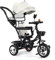 HUOLE Kinderdreirad Tricycle für Kinder ab 12 Monate bis 5 Jahren mit Abnehmbarer Sonnendach&Schubstange Dreiräder,Jogger, mit Dachfenster, Sicherheitsgurte, 360 Grad Drehbar(4 in 1 (Hellgrau))