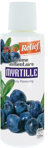 Déco Relief - Arôme Liquide Myrtilles 125 ml - Arôme Alimentaire Pâtisserie & Yaourtière - Pour Gâteaux, Pâtisseries, Yaourts - Arôme Concentré - ARO55.