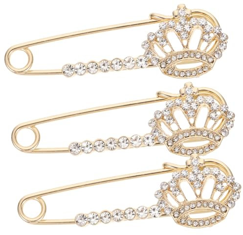 Yardenfun 3stücke -rhinestone Krone Brosche Eleganter Sicherheitsnadel-pin Für Damen Accessoires Für Schals Und Outfits Für Partys Und Alltagsmode