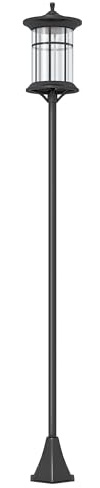 Outsunny Lampione Solare da Giardino Alto 184cm LED Esterno Nero | Lampioncino, Grado di Protezione IP44
