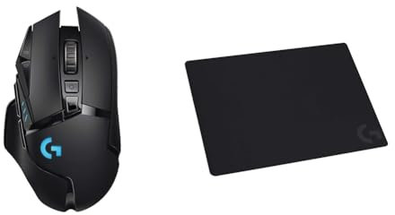 Logitech G G502 Mouse Gaming Wireless LIGHTSPEED, Sensore HERO 25K, 25600 DPI, RGB & G240 Gaming Mouse Pad in tessuto, Ottimizzato per i Sensori da Gioco, Attrito Moderato