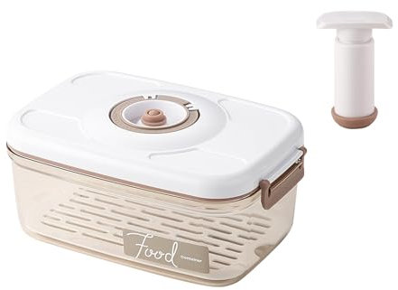 Gzsekken Vacuum Seal Containers 2L Hand pump with vacuum Food Saver Accessories Time Compass Manual Air Pump Design for Quick Marinating Rectangle