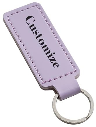 Youdian Porte-clés personnalisé en cuir synthétique pour homme et femme avec nom, date ou phrase, Violet, 0.94*2.83