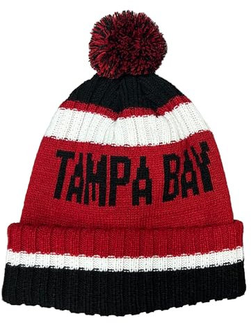 Tampa Bay Beanie Strickmütze mit Bommel, Wintermütze mit Bündchen, Geschenk für Sportfans, Dallas Blue, Einheitsgr��e
