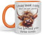 Vixar I May Look Calm, but in My Head I've k*lled You Three Times Highland Cow Joke sarkasm Sarcastic Ceramic Coloured Mug Cup for Tea Coffee Hot Brew 330ml 11Oz Gift (Orange)