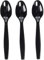 100 Heavy Duty Black Reusable and Washable Spoons -Strong Spoons Perfect for Parties and Basic Everyday Tableware and Dinnerware