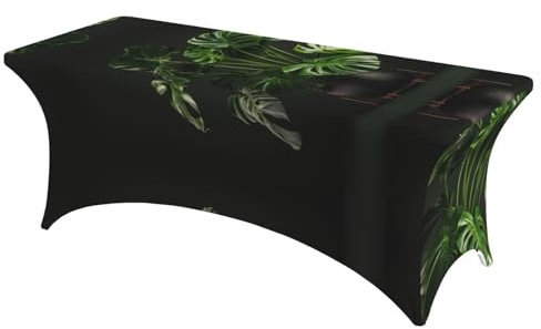 JIUTY Monstera Deliciosa Tischdecken für rechteckige Tische, wiederverwendbare und waschbare Tischdecke für 1,8 m große Tische