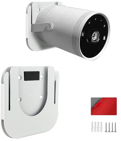 Chanvoo Drill Free Wall Mount Compatible with Samsung Freestyle Projector Ceiling Mount, Freestyle 2 Accessories Steel Wall Mount Shelf (White)