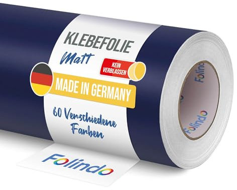 FOLINDO Möbelfolie selbstklebend 050 Dunkelblau Matt 5m x 126 cm - Klebefolie Möbel, Klebefolie Küche, Möbelfolie, Folie für Möbel, Möbelfolie selbstklebende Folie, Küchenfolie selbstklebend