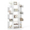 COSTWAY 13 Tiers Bookshelf, Floor Standing Tree Shaped Bookcase Magazines Organiser Unit, Home Office Living Room Storage Rack Display Stand (White)