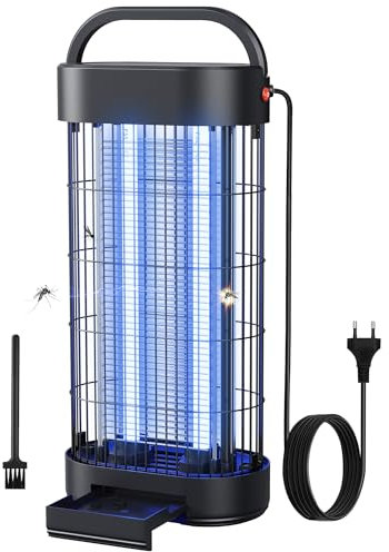 Insektenvernichter Elektrisch 22W - UV Mückenlampe für Innenräume, Effektive Insektenfalle für Schlafzimmer, Küche und Büro, 100 m² Wirkungsbereich (Schwarz)