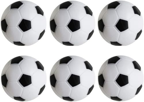 Dzxin 32mm/1.26In Black and White Mini Football Small Football Table Replacement Footballs Soccer Balls - 6 Pack