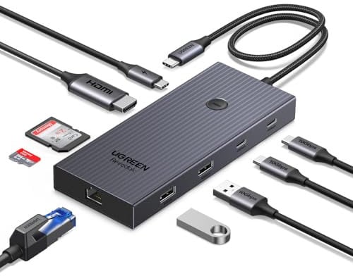 UGREEN Revodok Pro 1091 10Gbps Hub USB C Ethernet Gigabit HDMI 4K 60Hz Lecteur de Carte SD TF PD 100W Multi Data Ports 2A2C 9 en 1 Dock USB C Compatible avec MacBook iPad Air Pro iPhone 16 Galaxy S25