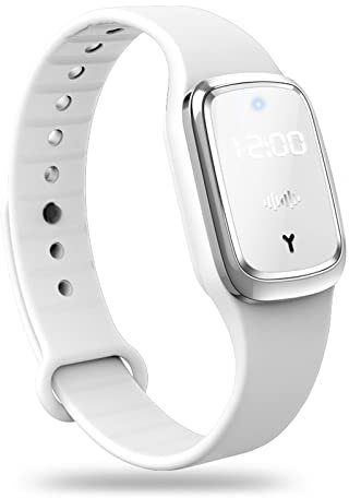 Ultrasonido Pulsera antimosquitos Repelentes de Mosquitos Anti Mosquitos Reloj Ultrasónico Bandas protección contra Interiores Exteriores Impermeable Carga USB Blanco