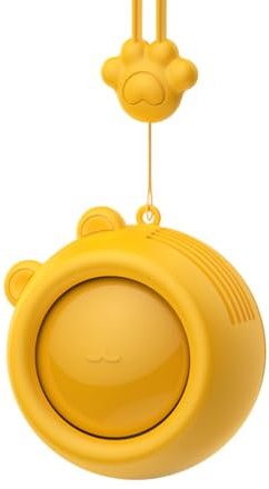 Ventilatore da Collo Mottinhil Mani Libere, Portatile, Senza piume, Ricaricabile via USB, Ufficio/Viaggi/Lavori Domestici, in giro, Piccolo e Leggero per Bambini/Adulti - D106 (Yellow)