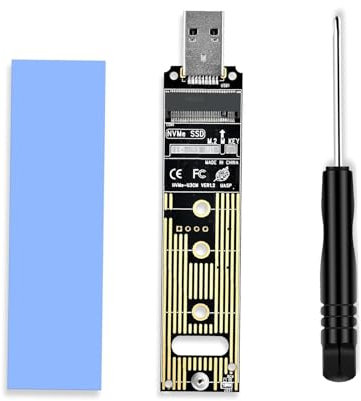 Carte adaptateur M.2 NVMe vers USB 10 Gbit/s USB 3.1 type A, lecteur d'adaptateur M.2 SSD PCIe NVMe USB 10 Gbps pour M Key Prise en charge 2230 2242 2260 2280 SSD