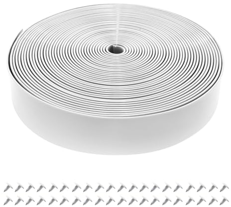 JNJOOD Patio Chair Replacement Straps Kit, 2-Inch Wide, 20 Feet Long Vinyl Straps with 20 Rivets, White for Lounge Repair