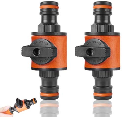 FDRJKN 2 PCS Male to Male Hose Connector, Hose Connectors and Fittings Garden Hose Valve for Garden Watering, Car Washing, Agricultural Irrigation