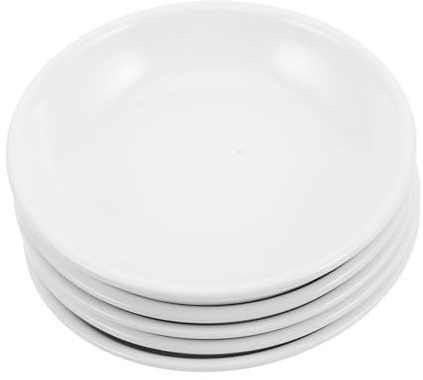 HOMOCONO 5pcs Replacement Wax Melt Dish for Wax Burner Essential Oil Warmer Plate Ceramic Tray for Heating Lamp Flat Tray for Home Decor