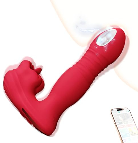 Jpscor Elektro Shock G-Punkt-Vibratoren mit Klitorisstimulation, 3 in 1 Dildo Vibrator mit 10 Elektroschock & 10 Vibration & 10 Zungenleckmodi, Vibratorensets für Frauen Klitoris Sexspielzeug