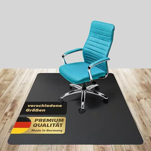 LP Projekt Bodenschutzmatte 117x153cm – rutschfeste und strapazierfähige Bürostuhlmatte für Hartböden und Teppich | Schwarz Bodenschutzmatte für Zuhause & Büro | Erhältlich in verschiedenen Größen