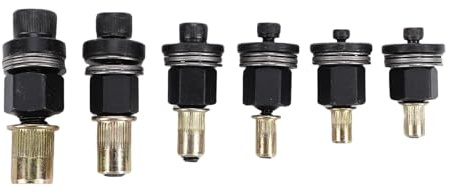 6Pcs Jeux d'outils à riveter électriques manuels avec boîte de rangement, 10#-24 6#-32 8#-32 5/16-18 1/4-20 3/8-16 Kit d'outils à riveter multifonctionnels et écrous pour meubles