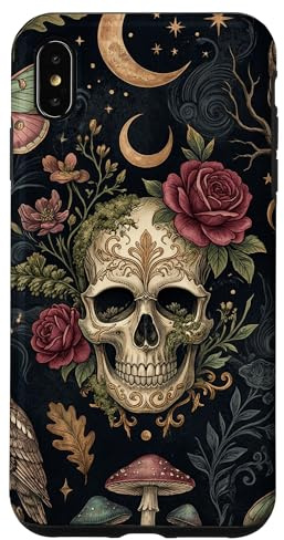 Dark Gothic Skull Floral Celestial Design Case for iPhone XS Max