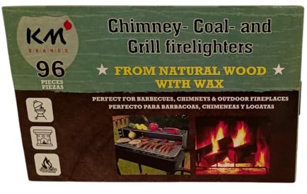 KM Firemaker 160 Paraffin Anzündwürfel - 5 Packungen à 32 Kaminanzünder, Anzünder, Grillanzünder, Feueranzünder, Holzwolle, Anzündwolle, Ofenanzünder für Grill Kamin Ofen/Art. 225 (5)
