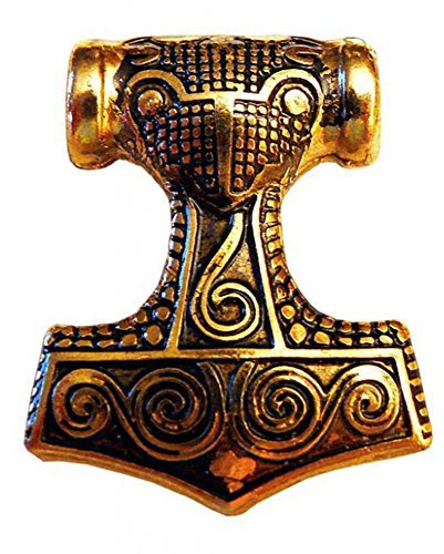 Germanenschmuck Schonenhammer (Thors Hammer) Anhänger (Kettenanhänger in Gold)