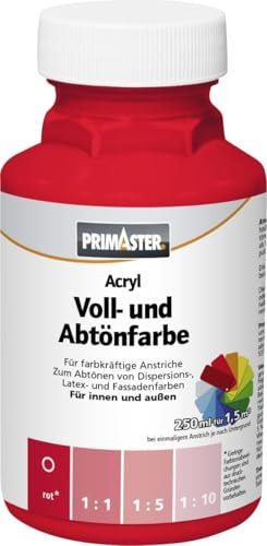 Primaster Voll- und Abtönfarbe 250ml Rot Matt Acryl Dispersionsfarbe
