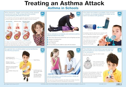 Safety First Aid Group Treating an Asthma Attack Poster, A2 Laminated