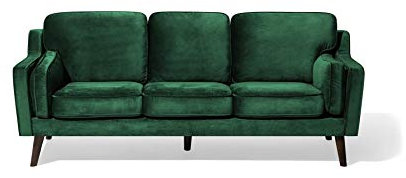 Beliani Modernes Sofa aus Samtstoff in Grün Couch 3-Sitzer Lokka
