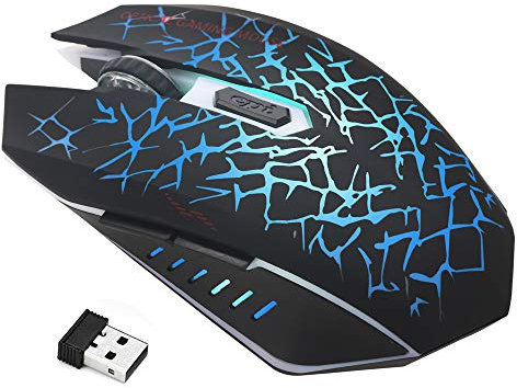 sans Fil Gaming Mouse, Fulltime Rechargeable LED Rétro-Éclairage USB Gamer Souris pour PC Portable De Bureau Souris D'ordinateur Professionnel