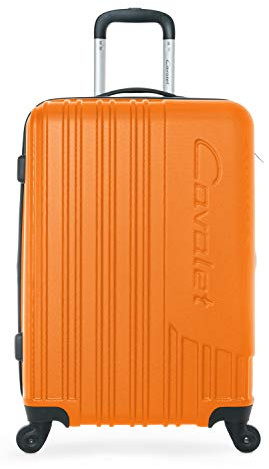 Cavalet Malibu - Koffer Hartschale robust 65 cm, leichter Reisetrolley mit Extension, 89 Liter, ABS, TSA Schloss, Orange